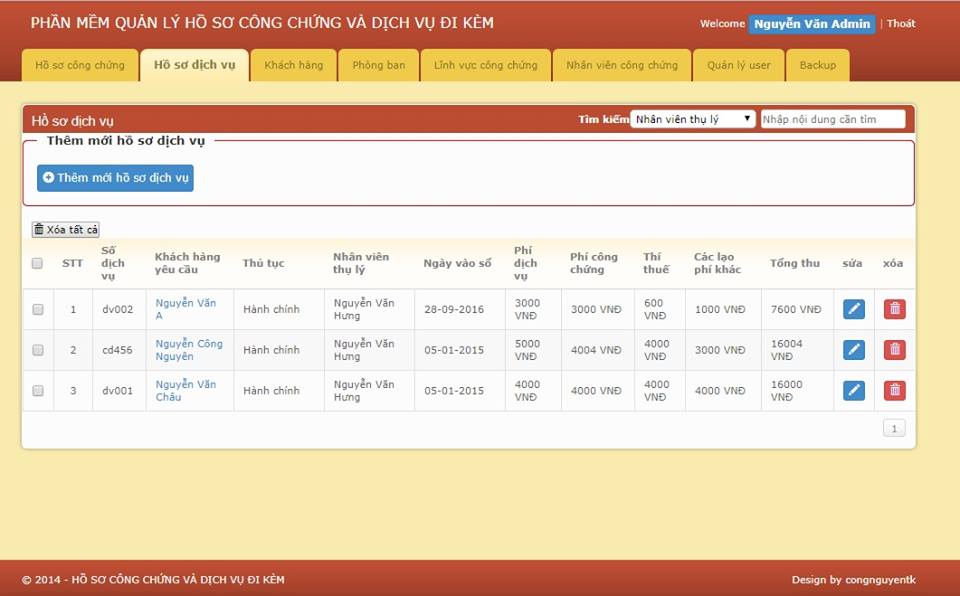 Phần mềm quản lý hồ sơ công chứng và dịch vụ đi kèm