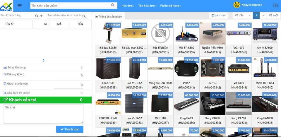 Phần mềm quản lý cửa hàng siêu thị miniMart, cửa hàng thời trang, nội thất, nhạc cu..