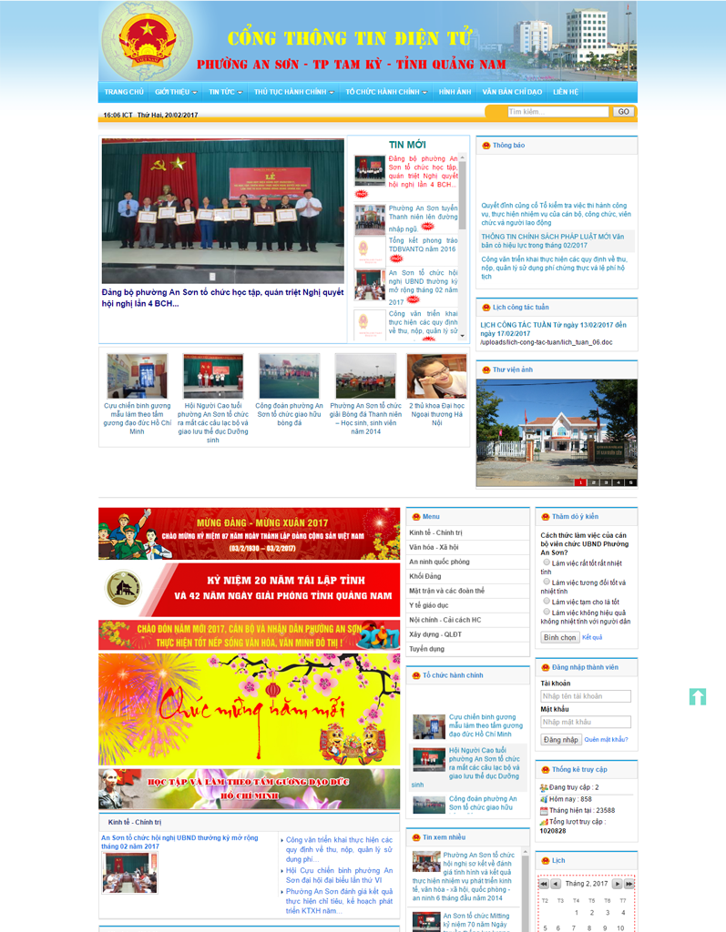 Web tin tức, giới thiệu phường An Sơn TP Tam Kỳ