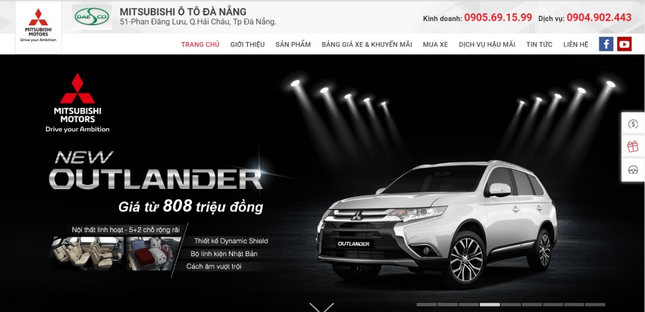 Web site bussic Mitsubishi Đà Nẵng