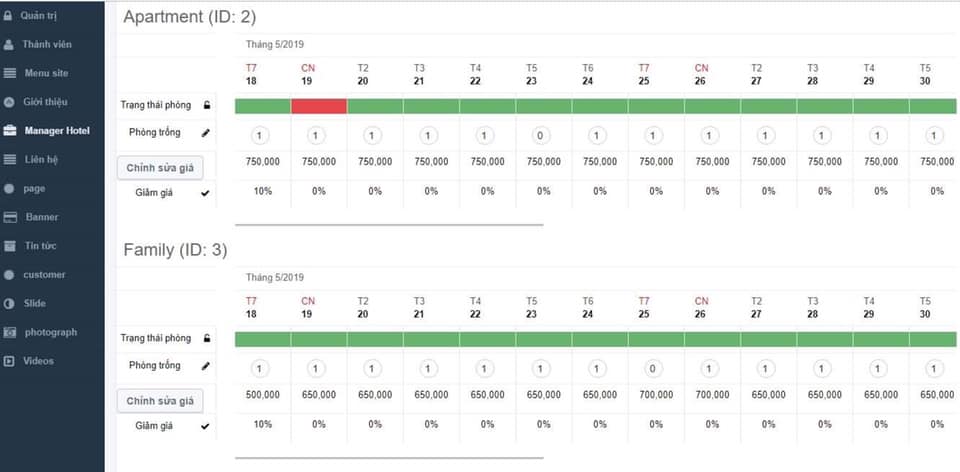 Phần mềm quản lý phòng, giá cho nhà nghỉ, khách sạn