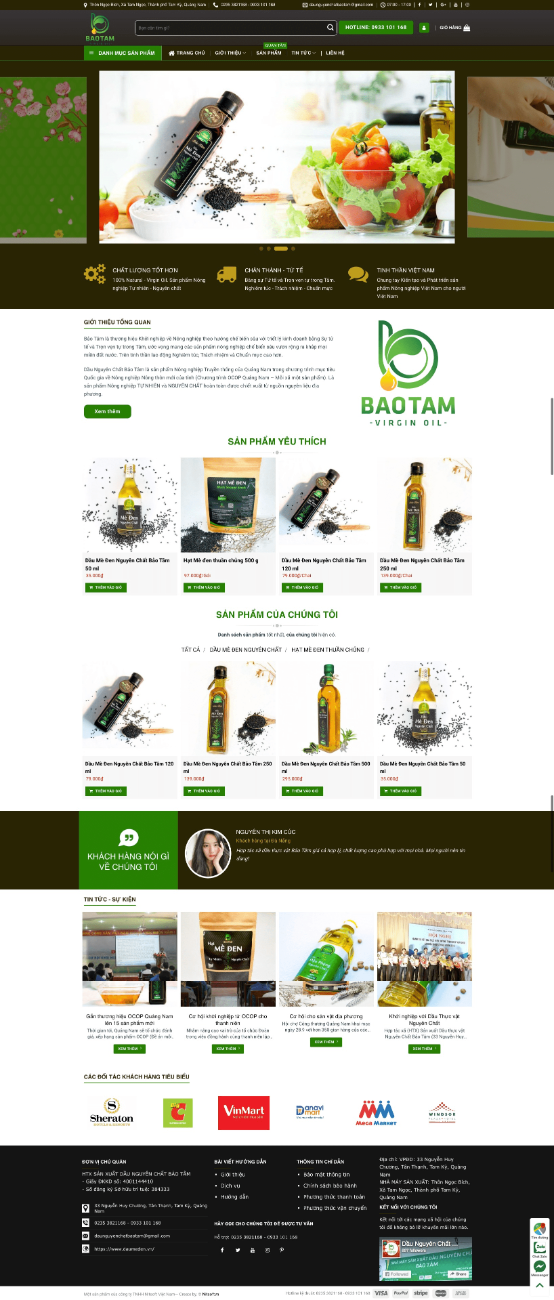 Website về dầu mè đen tại Quảng Nam