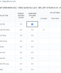 Hệ thống quản lý học sinh, khóa học, lớp học, nhập điểm